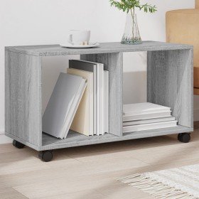 Armario con ruedas madera ingeniería gris Sonoma 72x33x42,5 cm en Mesas auxiliares | Comprar online en Foro24