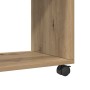 Mesa auxiliar con ruedas madera roble Sonoma 70x35x60 cm
