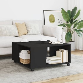 Mesa de centro madera de ingeniería negro 80x80x40 cm en Mesas de centro | Comprar online en Foro24