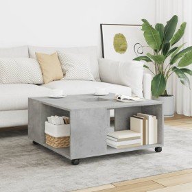 Mesa de centro madera de ingeniería gris hormigón 80x80x40 cm en Mesas de centro | Comprar online en Foro24