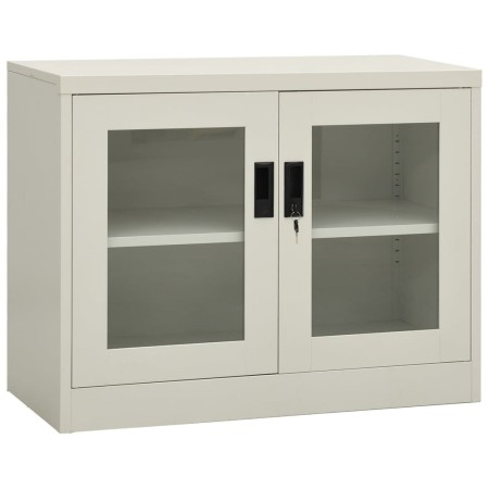 Hellgrauer Büroschrank aus Stahl, 90 x 40 x 70 cm von vidaXL, Schließfächer und Lagerschränke - Ref: Foro24-335927, Preis: 98...