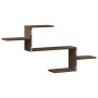 Estante de pared madera ingeniería marrón roble 104x15x49 cm