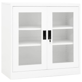 Büroschrank aus weißem Stahl, 90 x 40 x 90 cm von vidaXL, Schließfächer und Lagerschränke - Ref: Foro24-335930, Preis: 162,67...