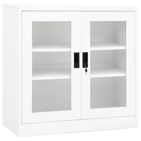Büroschrank aus weißem Stahl, 90 x 40 x 90 cm von vidaXL, Schließfächer und Lagerschränke - Ref: Foro24-335930, Preis: 160,51...