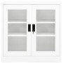 Büroschrank aus weißem Stahl, 90 x 40 x 90 cm von vidaXL, Schließfächer und Lagerschränke - Ref: Foro24-335930, Preis: 162,67...