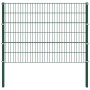 Panel de valla con postes de hierro 176,5x120 cm verde