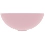 Lavabo de cuarto de baño redondo cerámica rosa mate