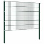 Panel de valla con postes de hierro 176,5x120 cm verde