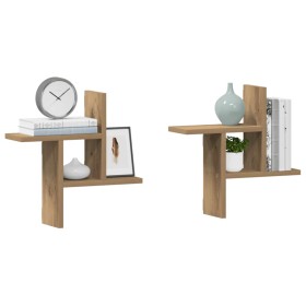 Estantes pared 2 uds madera ingeniería artisian 38x12x38 cm
