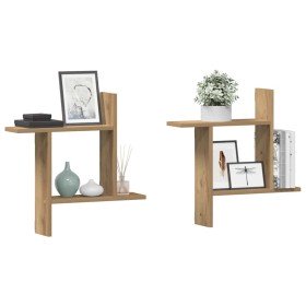 Estantes pared 2 uds madera ingeniería artisian 50x12x50 cm