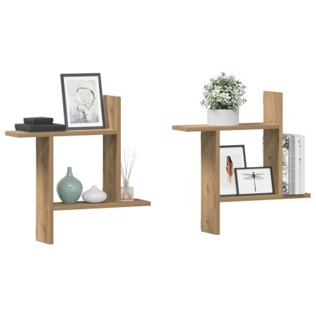 Estantes pared 2 uds madera ingeniería artisian 50x12x50 cm en Estantes y estanterías | Comprar online en Foro24