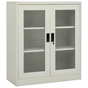 Büroschrank aus hellgrauem Stahl 90x40x105 cm von vidaXL, Schließfächer und Lagerschränke - Ref: Foro24-335935, Preis: 126,78...