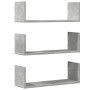 Estantes pared 2 uds madera ingeniería gris hormigón 58x18x18cm en Estantes y estanterías | Comprar online en Foro24