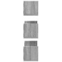 Estante de pared 3 uds madera ingeniería gris Sonoma 58x18x18cm