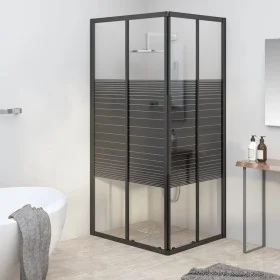 Cabina de ducha a rayas ESG negra 80x70x180 cm de vidaXL, Puertas de ducha - Ref: Foro24-151848, Precio: 241,66 €, Descuento: %