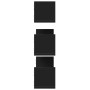 Estantes de pared 3 uds madera de ingeniería negro 80x18x18 cm