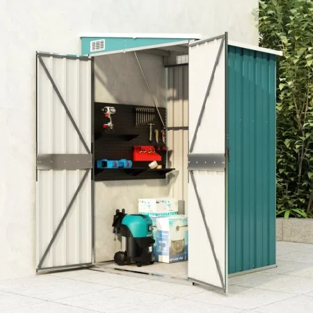 Cobertizo de jardín pared acero galvanizado verde 118x100x178cm by vidaXL, Sheds - Ref: Foro24-316217, Price: 132,04 €, Disco...