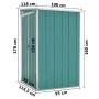 Cobertizo de jardín pared acero galvanizado verde 118x100x178cm by vidaXL, Sheds - Ref: Foro24-316217, Price: 132,04 €, Disco...