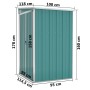 Gartenhaus mit grüner verzinkter Stahlwand 118x100x178cm. von vidaXL, Schuppen - Ref: Foro24-316217, Preis: 125,56 €, Rabatt: %