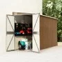Cobertizo jardín pared acero galvanizado marrón 118x288x178 cm de vidaXL, Cobertizos - Ref: Foro24-316228, Precio: 246,39 €, ...