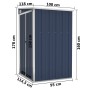 Cobertizo de jardín de pared acero galvanizado 118x100x178 cm de vidaXL, Cobertizos - Ref: Foro24-316219, Precio: 134,35 €, D...