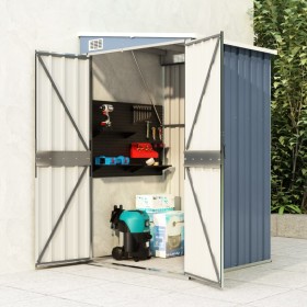 Cobertizo de jardín pared acero galvanizado gris 118x100x178 cm de vidaXL, Cobertizos - Ref: Foro24-316218, Precio: 154,17 €,...