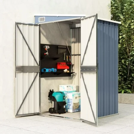 Garden shed with galvanized steel wall in gray, 118x100x178 cm. by vidaXL, Sheds - Ref: Foro24-316218, Price: 151,23 €, Disco...