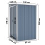 Garden shed with galvanized steel wall in gray, 118x100x178 cm. by vidaXL, Sheds - Ref: Foro24-316218, Price: 154,17 €, Disco...