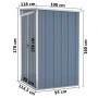 Gartenhaus Wand aus verzinktem Stahl grau 118x100x178 cm von vidaXL, Schuppen - Ref: Foro24-316218, Preis: 145,55 €, Rabatt: %
