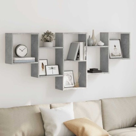 Estantería de pared madera ingeniería gris hormigón 159x18x66cm