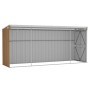 Cobertizo jardín pared acero galvanizado marrón 118x382x178 cm