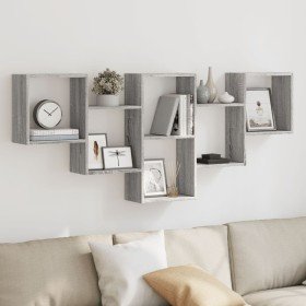 Estantería de pared madera ingeniería gris Sonoma 159x18x66 cm en Estantes y estanterías | Comprar online en Foro24