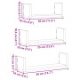 Estante de pared 3 unidades madera de ingeniería blanco