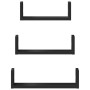 Estante de pared 3 unidades madera de ingeniería negro