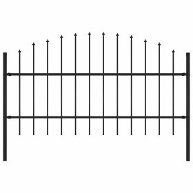 Valla de jardín con punta de lanza de acero 181x100 cm negra