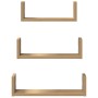 Estante de pared 3 uds madera de ingeniería roble artesanal