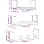 Estante de pared 3 uds madera de ingeniería roble artesanal