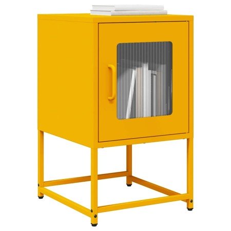 Mesita de noche acero laminado en frío amarillo 36x39x60,5 cm en Mesitas de noche | Comprar online en Foro24