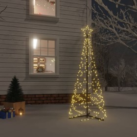 Árbol de Navidad cónico 200 LED blanco cálido 70x180 cm