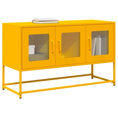 Mueble para TV acero laminado en frío amarillo 100,5x39x60,5 cm