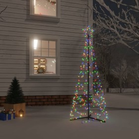 Árbol de Navidad cónico 200 LED de colores 70x180 cm