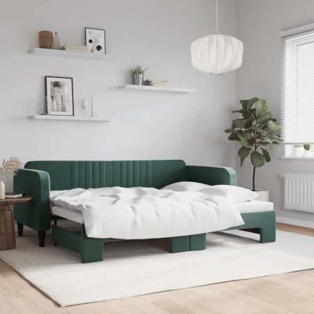 Sofá cama nido terciopelo verde oscuro 80x200 cm de vidaXL, Camas y somieres - Ref: Foro24-3197058, Precio: 245,03 €, Descuen...