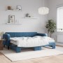 Trundle sofa bed with blue velvet mattress 80x200 cm by vidaXL, Beds and slatted bases - Ref: Foro24-3197079, Price: 413,92 €...