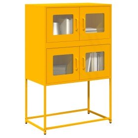 Aparador de acero amarillo mostaza 68x39x107 cm en Aparadores | Comprar online en Foro24