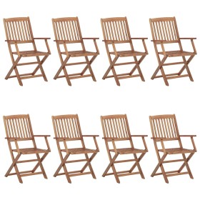 Sillas de exterior plegables 8 uds madera maciza acacia