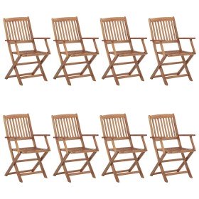 Sillas de exterior plegables 8 uds madera maciza acacia