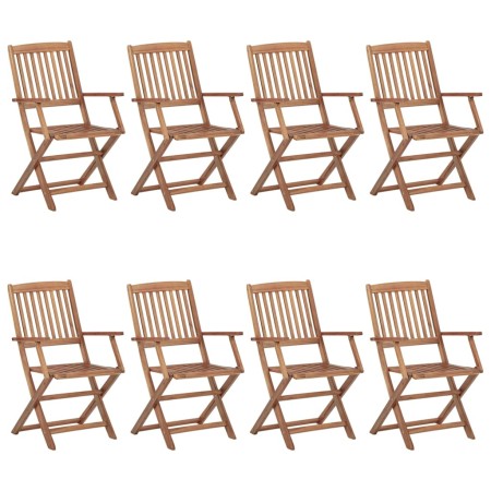 Sillas de exterior plegables 8 uds madera maciza acacia