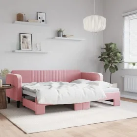 Sofá cama nido terciopelo rosa 80x200 cm de vidaXL, Camas y somieres - Ref: Foro24-3197059, Precio: 241,09 €, Descuento: %
