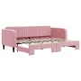 Pink velvet trundle sofa bed 80x200 cm by vidaXL, Beds and slatted bases - Ref: Foro24-3197059, Price: 241,08 €, Discount: %