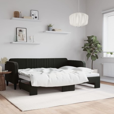 Sofá cama nido terciopelo negro 80x200 cm de vidaXL, Camas y somieres - Ref: Foro24-3197060, Precio: 248,85 €